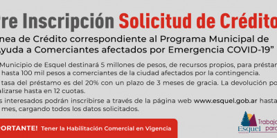 Programa Municipal de Ayuda a Comerciantes afectados por Emergencia COVID-19